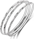 Sterling Silver Bangle Bracelets for Women 925 silver Cuff Bracelet...