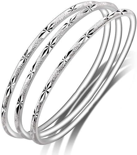 Sterling Silver Bangle Bracelets for Women 925 silver Cuff Bracelet...