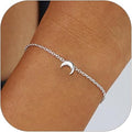 ChicSilver Personalized Tiny Heart/Star/Moon/Dot/Lotus Bracelet