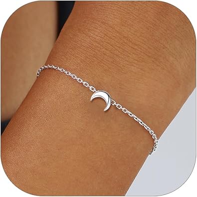 ChicSilver Personalized Tiny Heart/Star/Moon/Dot/Lotus Bracelet