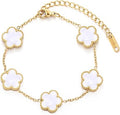 TICVSS Four Leaf Clover Bracelet for Women 18K Gold Plated Stainles...