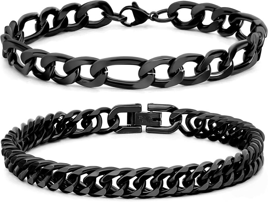 2PCS Cuban Link Figaro Bracelet