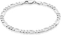 Miabella Solid 925 Sterling Silver Italian 5mm Diamond-Cut Figaro C...
