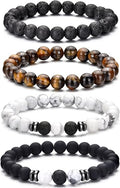 RANKEEF Tiger Eye Bracelet For Men 8MM Natural Stone Stretch Adjust...