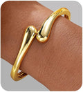 Gold Bangle Bracelets for Women Teens Trendy Chunky Adjustable Twis...