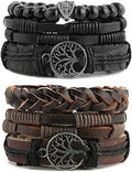 HZMAN Genuine Leather Tree of life Bracelets Men Women